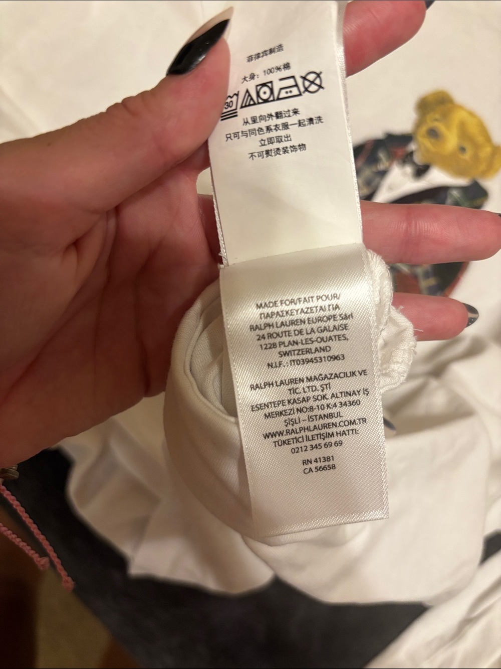 Ralph Lauren White Polo Bear Hoodie Shirt - Picture 5 of 5
